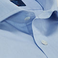 Contemporary Fit, Cut-away Collar, 2 Button Cuff Shirt in a Plain Sky Blue Hairline Cotton