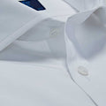 Contemporary Fit, Cut-away Collar, Double Cuff, In Plain White Poplin Cotton