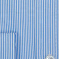 Contemporary Fit, Cut-away Collar, Double Cuff Shirt in a Blue & White Fine Bengal Poplin Cotton