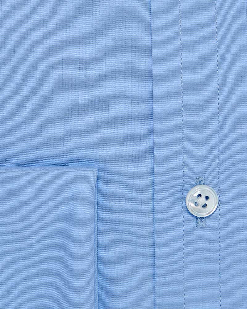 Contemporary Fit, Cut-away Collar, Double Cuff Shirt in a Plain Sky Blue Poplin Cotton