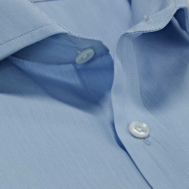 Contemporary Fit, Cut-away Collar, Double Cuff Shirt In Sky Blue Hairline