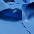 Contemporary Fit, Cut-Away Collar, Two Button Cuff In Plain Blue Poplin