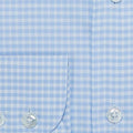 Contemporary Fit, Cutaway Collar, 2 Button Cuff Shirt in Sky Blue Twill Check