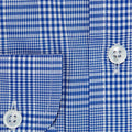 Contemporary Fit, Cutaway Collar, Two Button Cuff Mid Blue & White POW Check