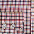 Contemporary Fit Orange Multi Check Brushed Cotton Shirt with Cut - away Collar & Two Button Cuff