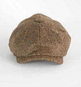 Country Brown Herringbone 100% Wool Made In England Gatsby Cap