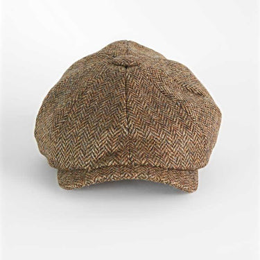 Country Brown Herringbone 100% Wool Made In England Gatsby Cap