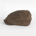 Country Brown Plain Weave 100% Wool Made In England Gatsby Cap