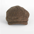 Country Brown Plain Weave 100% Wool Made In England Gatsby Cap