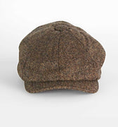 Country Brown Plain Weave 100% Wool Made In England Gatsby Cap