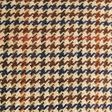 Cream, Blue & Red Wool Houndstooth Flat Cap