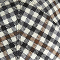 Cream, Brown, Grey & Black Medium Check Twill Wool Roma Cap