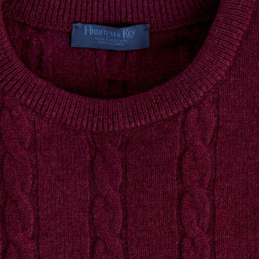 Damson Crew Neck 100% Long Sleeve Cashmere Sweater