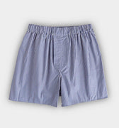 Dark Blue Gingham Check Cotton Poplin Boxer Shorts