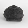 Dark Grey Herringbone 100% Wool Made In England Gatsby Cap