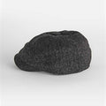 Dark Grey Herringbone 100% Wool Made In England Gatsby Cap