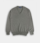 Dark Grey V - Neck Cashmere Sweater