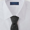 Dark Grey & White Spot Knitted Cashmere Tie