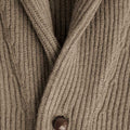 Dark Natural Shawl Collar Cashmere Cardigan