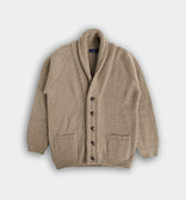 Dark Natural Shawl Collar Cashmere Cardigan