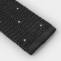 Dark Navy & White Spot Knitted Silk Tie