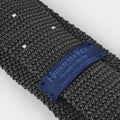 Dark Navy & White Spot Knitted Silk Tie