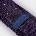 Deep Purple & White Spot Knitted Silk Tie