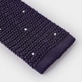 Deep Purple & White Spot Knitted Silk Tie