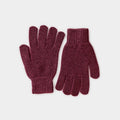 Drama Wine Moss Stitch Pure Cashmere Gloves