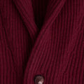 Drama Wine Shawl Collar Cashmere Cardigan