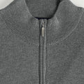 Flannel Grey Zip Neck Cashmere Sweater