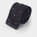 Fumo & White Spot Knitted Silk Tie