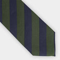 Green Block Stripe Wool & Silk Blend Tie