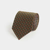 Green Blossom Motif Silk Tie