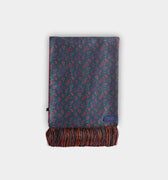 Green, Blue & Red Paisley Silk & Cashmere Scarf