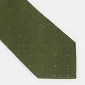 Green Self - Spot Wool & Silk Blend Tie