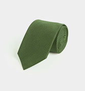 Green Small Houndstooth Wool & Silk Blend Tie