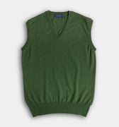 Green V - Neck Cashmere Slipover