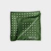 Green & White Medium Spot Silk Pocket Square