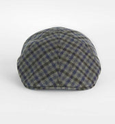 Green With Navy & Green Medium Check Twill Wool Roma Cap