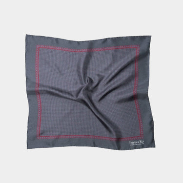 Grey Floral Silk Pocket Square