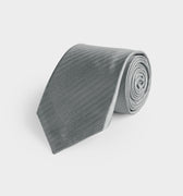 Grey Herringbone Silk Tie