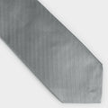 Grey Herringbone Silk Tie