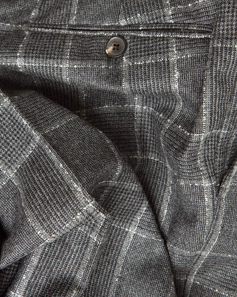 Grey Overchecked Woollen Trousers