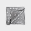 Grey & White Medium Spot Silk Pocket Square