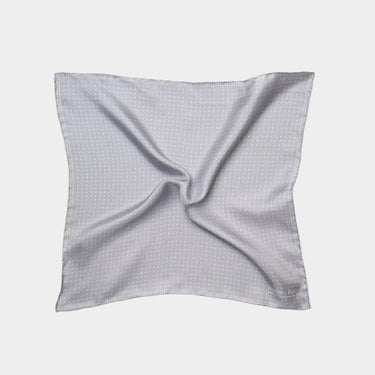 Grey & White Spot Silk Pocket Square