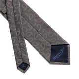Grey Woven Silk Tie With White Paisley Spots
