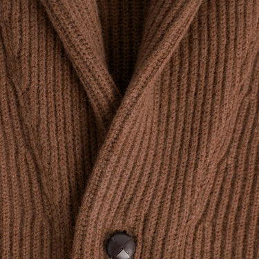 Hazelnut Brown Shawl Collar Cashmere Cardigan