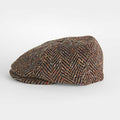 Large Brown Herringbone 100% Wool Toni Cap