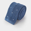 Lazuite & White Spot Knitted Silk Tie